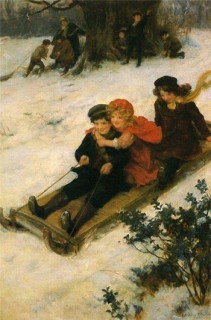 A tél örömei - szánkózás
